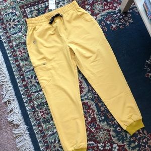 FIGS Zamora High Waisted Jogger Pants size Medium NEW Limited Edition Yellow